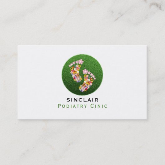 Floral Footprint, Podiatry Clinic, Podiatrist Visitekaartje (Voorkant)