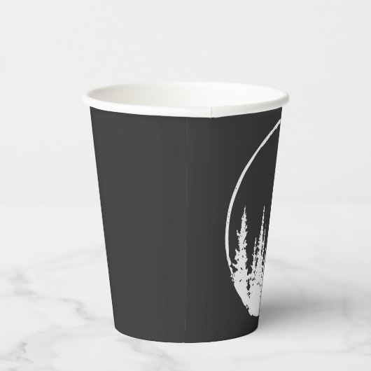 Floral Forest Circle Tree Loing Forest Tree Papieren Bekers (Rechts)