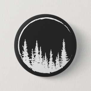 Floral Forest Circle Tree Loing Forest Tree Ronde Button 5,7 Cm