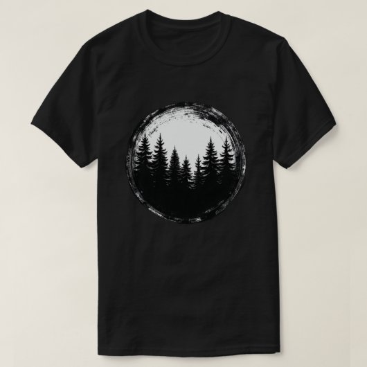 Floral Forest Circle Tree Loing Forest Tree T-Shi T-shirt (Design voorkant)