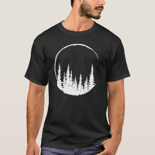 Floral Forest Circle Tree Loing Forest Tree T-shirt