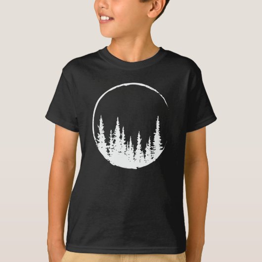 Floral Forest Circle Tree Loing Forest Tree T-shirt (Voorkant)
