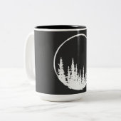 Floral Forest Circle Tree Loing Forest Tree Tweekleurige Koffiemok (Voorkant links)