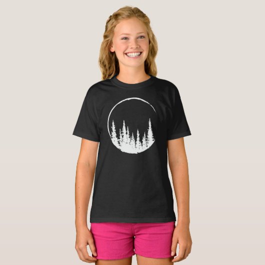 Floral Forest Circle Tree Loving Forest Tree T-shirt (Voorkant volledig)
