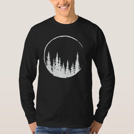 Floral Forest Circle Tree Loving Forest Tree T-shirt (Voorkant)