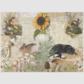 Floral Forest Fox paddenstoelen Ephemera-ontkoppel Tissuepapier (Voorkant)