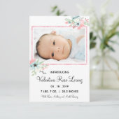Floral foto, 3x5 geboorteaankondiging kaart (Staand voorkant)