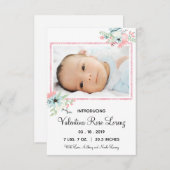Floral foto, 3x5 geboorteaankondiging kaart (Voorkant / Achterkant)