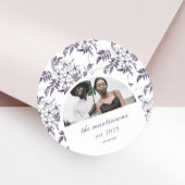  Floral Foto Boog Bruiloft Ronde Sticker