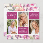  Floral Foto Collage Funeral Sympathie Bedankkaart (Voorkant / Achterkant)