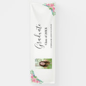 Floral Foto Gefeliciteerd met Graduation Party Spandoek (Verticaal)