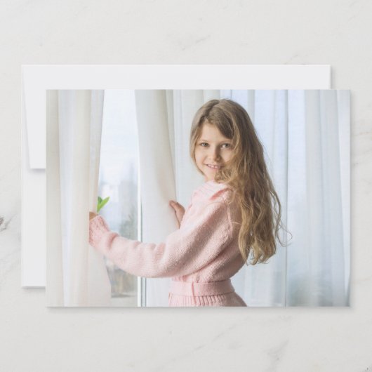 Floral Foto Gold van de eerste Heilige Commune-Roz Bedankkaart (Achterkant)