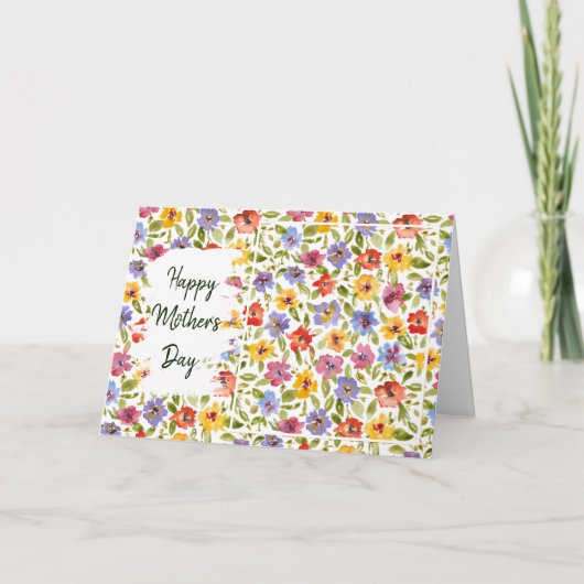 Floral foto lijst Moederdag Kaart (Voorkant)
