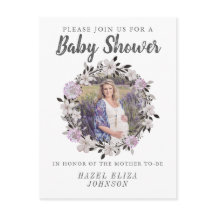 Floral Foto Moederschap Baby Shower Invitaties