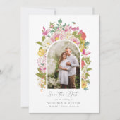 Floral foto slaat de datum op kaart (Voorkant)