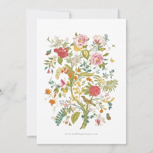 Floral foto slaat de datum op kaart (Achterkant)