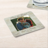  Floral foto slaat de datum op Kartonnen Onderzetters (Schuin)