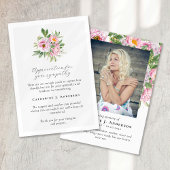 Floral Foto Sympathie Funeral Memorial Bedankkaart