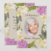 Floral Foto Sympathie Hartelijk dank voor orchidee Bedankkaart (Voorkant / Achterkant)