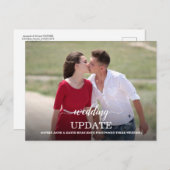 Floral foto Uitgestelde bruiloft update kalligrafi Briefkaart (Voorkant / Achterkant)