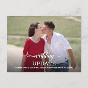 Floral foto Uitgestelde bruiloft update kalligrafi Briefkaart
