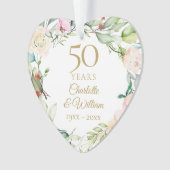 Floral foto van 50th Gold Wedding Jubileum Ornament (voorkant)