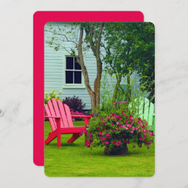 Floral Foto van de kleurrijke Adirondack Stoel Kaart