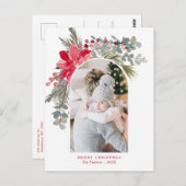 Floral Foto van de Waterverf voor Kerstmis van de Briefkaart (Voorkant / Achterkant)