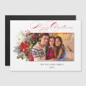 Floral foto van Elegant Merry-kerstkalligrafie (Voorkant / Achterkant)