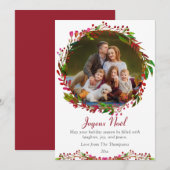 Floral foto van Joyeux Noël Waterverf voor Kerstmi (Voorkant / Achterkant)