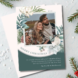 Floral foto van Merry kerstWaterverf Pas getrouwd