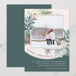 Floral foto van Merry kerstWaterverf Pas getrouwd