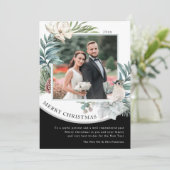 Floral foto van Merry kerstWaterverf Pas getrouwd (Staand voorkant)