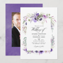 Floral foto van Waterverf Dusty Violet Wedding
