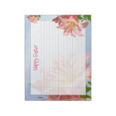 Floral fotografie Roze Pasen Lily Happy Pasen Notitieblok (Linkerzijde)