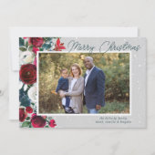 Floral fotokaart voor prettige kerstfeestdag feestdagenkaart (Voorkant)