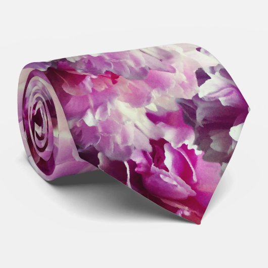 Floral fotopatroon Stropdas (Opgerold)