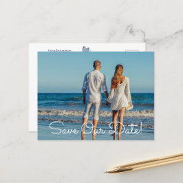 Floral foto's van blauwe en witte Waterverf Aankondigingskaart