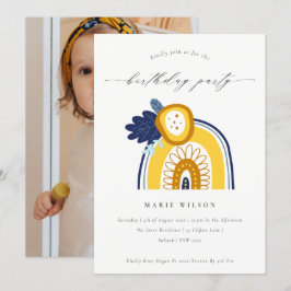 Floral foto's van de gele zeemacht bedankkaart