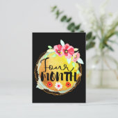 Floral four-maandelijkse oude Baby-mijlpaallabel Briefkaart (Staand voorkant)