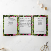 Floral Four O'Clock's Patch Vijf foto Memorial Drieluik Aankondiging (Binnen)