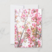 Floral Fourth Birthday Party Pink Cherry Blossom Kaart (Achterkant)