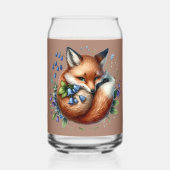 Floral Fox Botanical Woodland Art Blikvorm Glas (Voorkant)