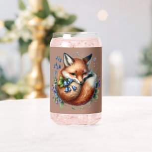 Floral Fox Botanical Woodland Art Blikvorm Glas
