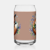 Floral Fox Botanical Woodland Art Blikvorm Glas (Links)