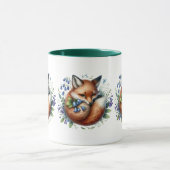 Floral Fox Botanical Woodland Art Mok (Midden)