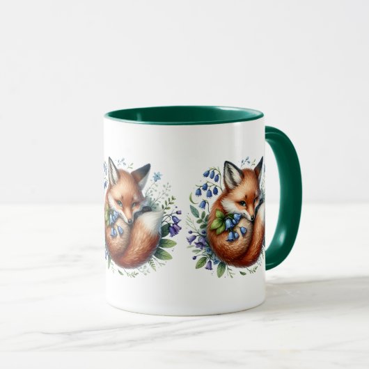 Floral Fox Botanical Woodland Art Mok (Voorkant rechts)
