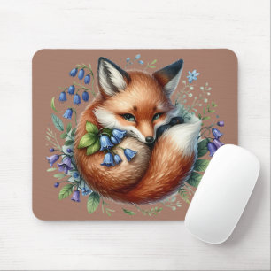 Floral Fox Botanical Woodland Art Muismat