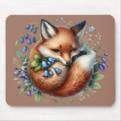 Floral Fox Botanical Woodland Art Muismat (Voorkant)