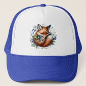 Floral Fox Botanical Woodland Art Trucker Pet (Voorkant)